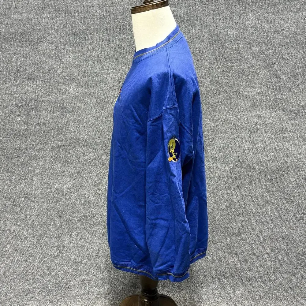 Looney Tunes Sweatshirt Boys XL 18-20 Blue Sylvester Tweety Fleece Pullover